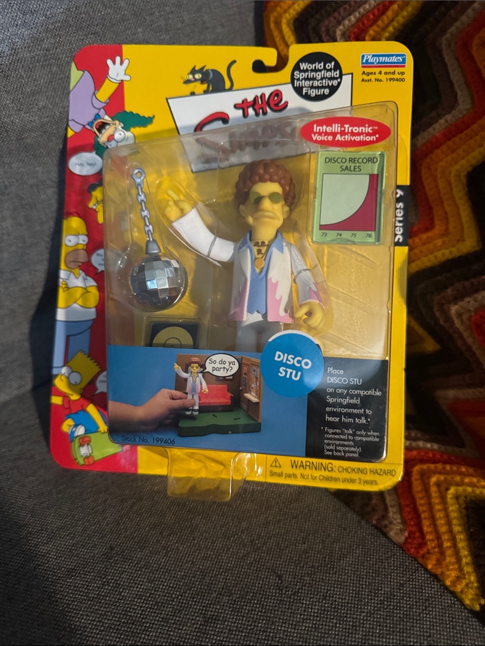 Vintage 2002 Simpsons Disco Stu World of Springfield Figure - MIB / UNOPENED
